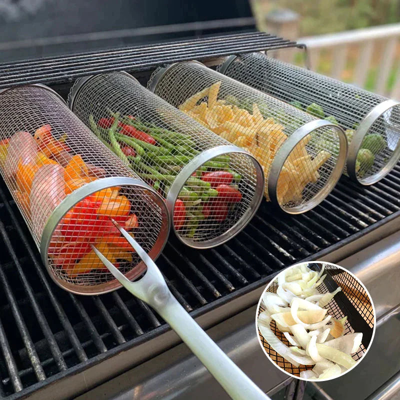 HeimGrill Pro Duo: The Grill Basket for Perfectly Grilled BBQ Vegetables
